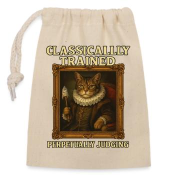 Classically Trained Perpetually Judging Renaissanc - Closable cotton gift bag (14x20cm) - nature - Front