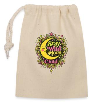 Stay Wild Moon Child Tee Art - Verschließbarer Geschenkbeutel aus Baumwolle (14x20cm) - Natur - Vorne