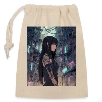 Diva cybernoir dans la jungle néon - Sac cadeau en coton avec cordon (14 x 20 cm) - nature - Devant