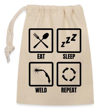 Welder routine - Closable cotton gift bag (14x20cm) - nature - Front
