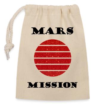 Roter gestreifter Sonnenkreis Mars - Verschließbarer Geschenkbeutel aus Baumwolle (14x20cm) - Natur - Vorne