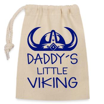 Viking Saying Daddy ́s little Viking - Closable cotton gift bag (14x20cm) - nature - Front