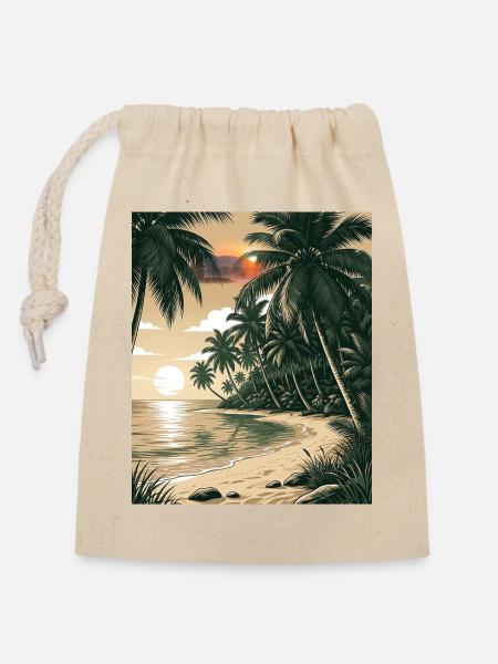Asian Beach - Verschließbarer Geschenkbeutel aus Baumwolle (14x20cm) - Natur