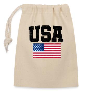 United States - Closable cotton gift bag (14x20cm) - nature - Front