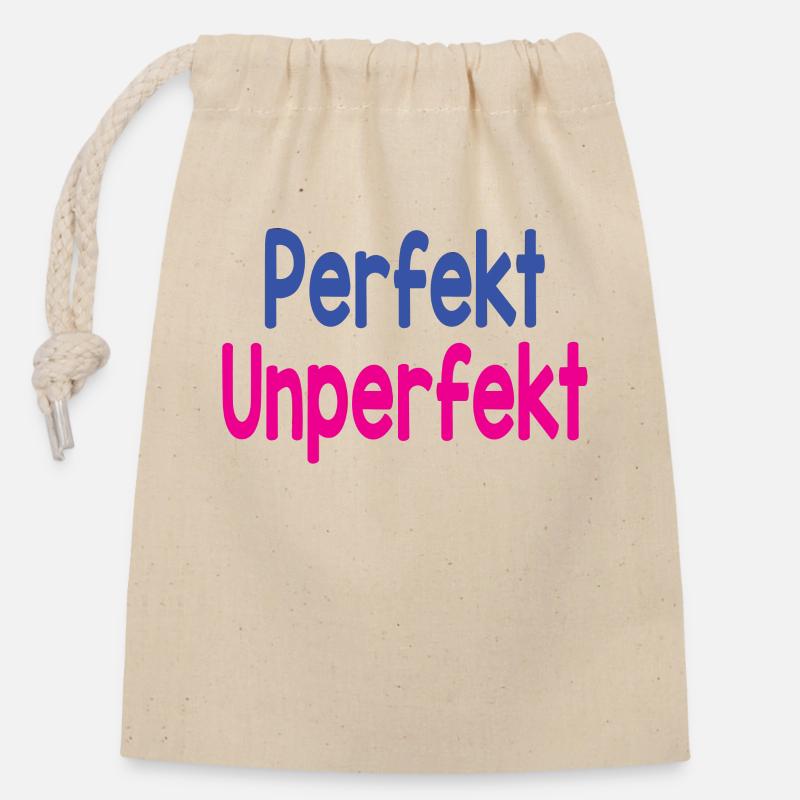 Parfait - Imperfique - Sac cadeau en coton avec cordon (14 x 20 cm) - nature