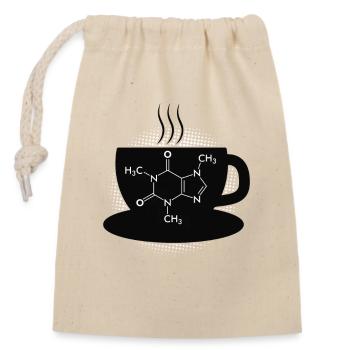 Café Caffeine Molecule - Sac cadeau en coton avec cordon (14 x 20 cm) - nature - Devant