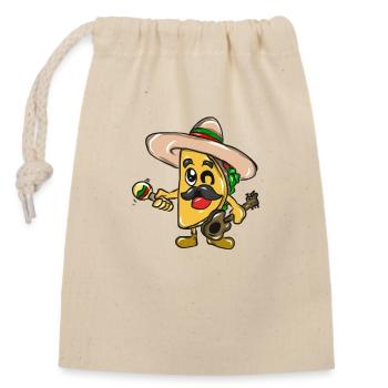 Taco food Mexique - Sac cadeau en coton avec cordon (14 x 20 cm) - nature - Devant