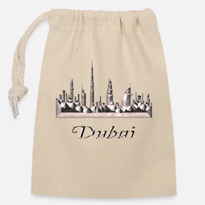 Dubai - Verschließbarer Geschenkbeutel aus Baumwolle (14x20cm) - Natur