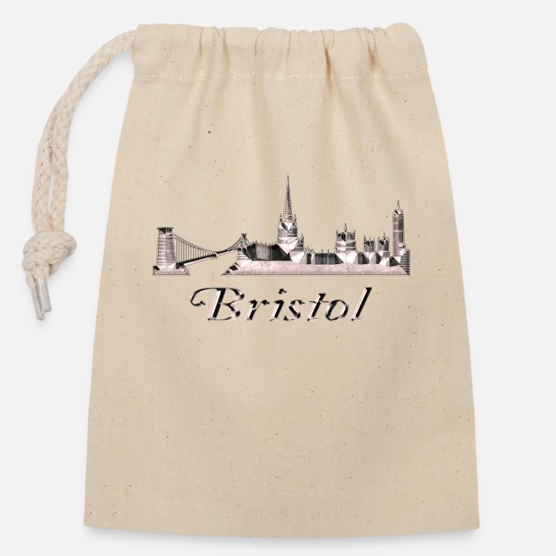Bristol - Closable cotton gift bag (14x20cm) - nature
