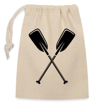 2 paddles - Closable cotton gift bag (14x20cm) - nature - Front