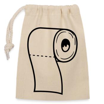 rouleau toilette papier papier toilette toilette toilette wc b - Sac cadeau en coton avec cordon (14 x 20 cm) - nature - Devant