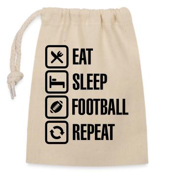 Eat Sleep American Football Repeat - Closable cotton gift bag (14x20cm) - nature - Front
