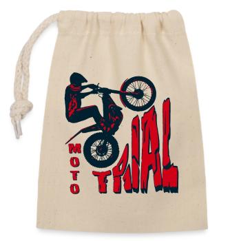 Moto Trial - Trial Bike - Motorcycle Motocross - Closable cotton gift bag (14x20cm) - nature - Front