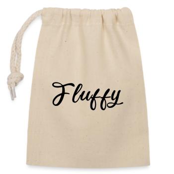 Lettrage pailleté en écriture duveteuse - Sac cadeau en coton avec cordon (14 x 20 cm) - nature - Devant