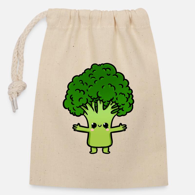 Brocoli sucré - Sac cadeau en coton avec cordon (14 x 20 cm) - nature
