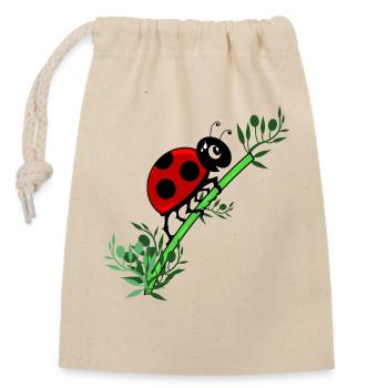 Botanique de coccinelle - Sac cadeau en coton avec cordon (14 x 20 cm) - nature - Devant