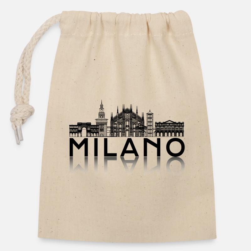 Milan - Sac cadeau en coton avec cordon (14 x 20 cm) - nature
