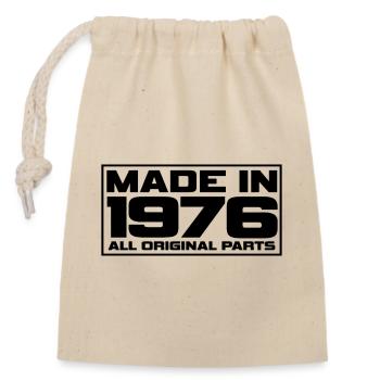 Made in 1976 - Closable cotton gift bag (14x20cm) - nature - Front