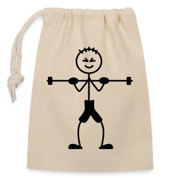 Musculation avec beaucoup de poids - Sac cadeau en coton avec cordon (14 x 20 cm) - nature - Devant