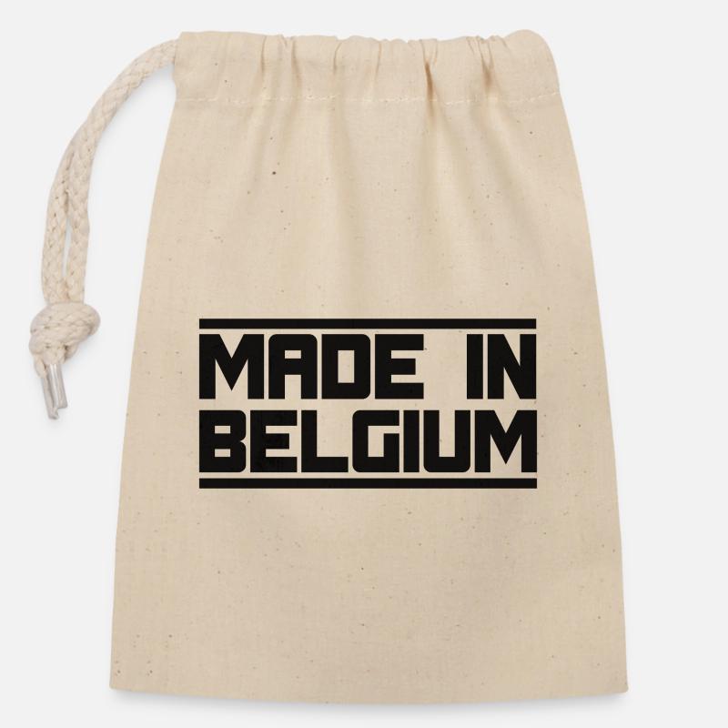 Made in Belgium - Verschließbarer Geschenkbeutel aus Baumwolle (14x20cm) - Natur