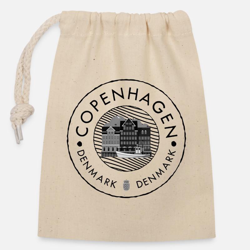 Kopenhagen Denmark - Verschließbarer Geschenkbeutel aus Baumwolle (14x20cm) - Natur