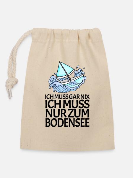 Bodensee - Verschließbarer Geschenkbeutel aus Baumwolle (14x20cm) - Natur