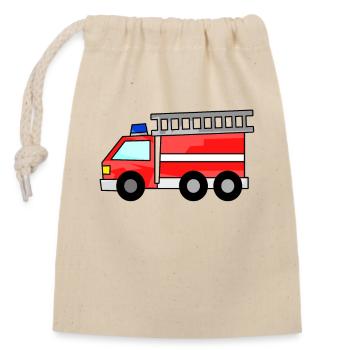Feuerwehr - Verschließbarer Geschenkbeutel aus Baumwolle (14x20cm) - Natur - Vorne