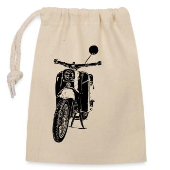 Schwalbe Moped - Verschließbarer Geschenkbeutel aus Baumwolle (14x20cm) - Natur - Vorne