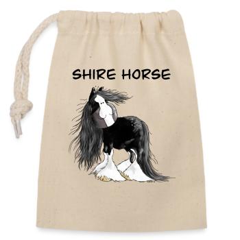 Shire Horse I Kaltblut Pferd - Verschließbarer Geschenkbeutel aus Baumwolle (14x20cm) - Natur - Vorne
