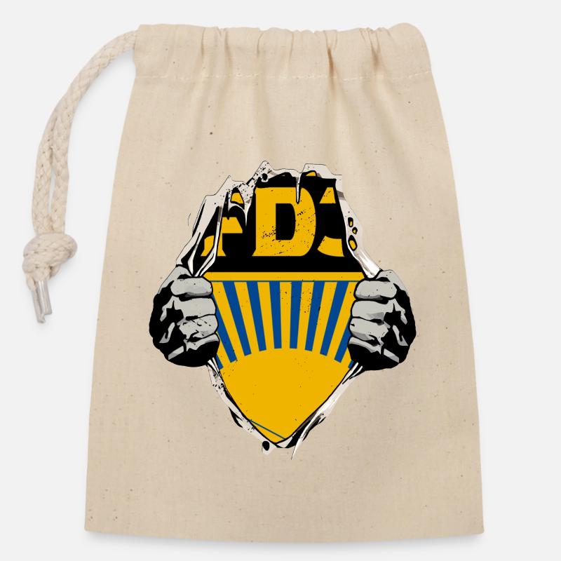 FDJ unterm Shirt - Verschließbarer Geschenkbeutel aus Baumwolle (14x20cm) - Natur