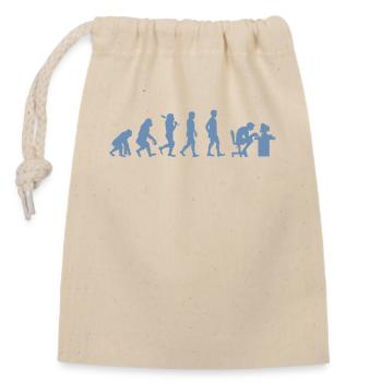 Evolution of Gamer Gambler Nerd Geek Progamer - Closable cotton gift bag (14x20cm) - nature - Front