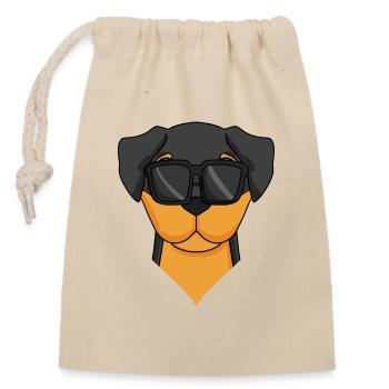 Race de chien Rottweiler - Sac cadeau en coton avec cordon (14 x 20 cm) - nature - Devant