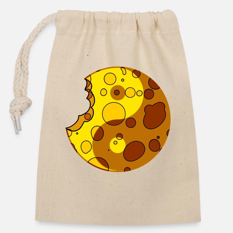 Cheese Yin Yang - Closable cotton gift bag (14x20cm) - nature