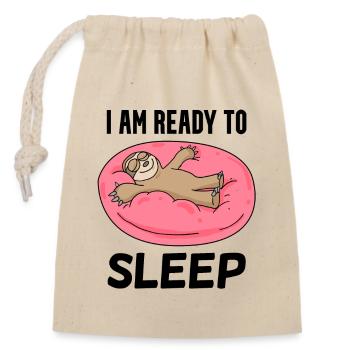 I am ready to sleep - Closable cotton gift bag (14x20cm) - nature - Front