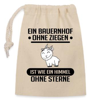Ziege Ziegenbock Bock - Verschließbarer Geschenkbeutel aus Baumwolle (14x20cm) - Natur - Vorne