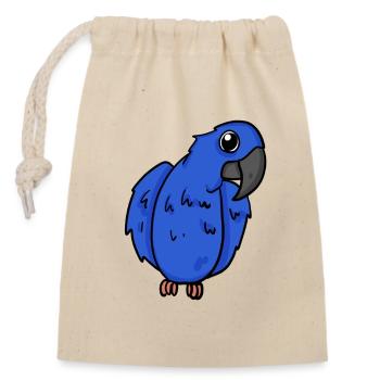 Oiseau perroquet d’ara jacinthe - Sac cadeau en coton avec cordon (14 x 20 cm) - nature - Devant