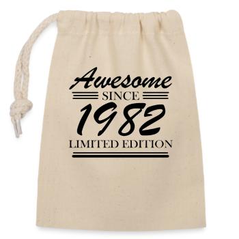 1982 - Born 1982 - Closable cotton gift bag (14x20cm) - nature - Front
