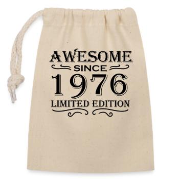 1976 - Born 1976 - Closable cotton gift bag (14x20cm) - nature - Front