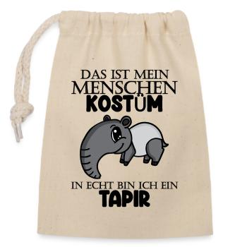 tapire tapire - Verschließbarer Geschenkbeutel aus Baumwolle (14x20cm) - Natur - Vorne