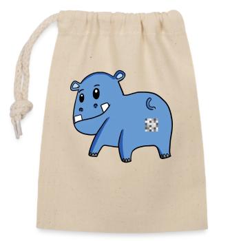 Hippo Ass - Hippopotamus Butt - Closable cotton gift bag (14x20cm) - nature - Front