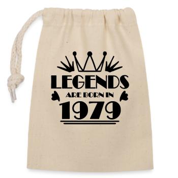 1979 - Né en 1979 - Sac cadeau en coton avec cordon (14 x 20 cm) - nature - Devant