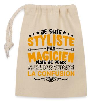 Styliste pas Magicien | le Meilleur Styliste cade - Sac cadeau en coton avec cordon (14 x 20 cm) - nature - Devant
