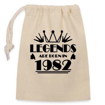 1982 - Born 1982 - Closable cotton gift bag (14x20cm) - nature - Front