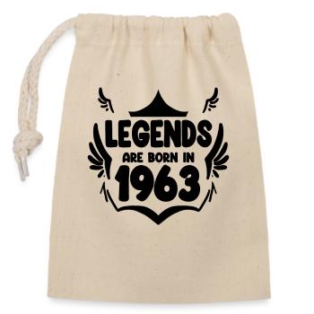 1963 - Born 1963 - Closable cotton gift bag (14x20cm) - nature - Front