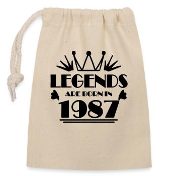 1987 - Né en 1987 - Sac cadeau en coton avec cordon (14 x 20 cm) - nature - Devant