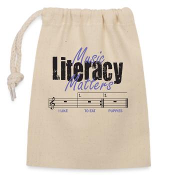 Music Literacy Matters - Closable cotton gift bag (14x20cm) - nature - Front