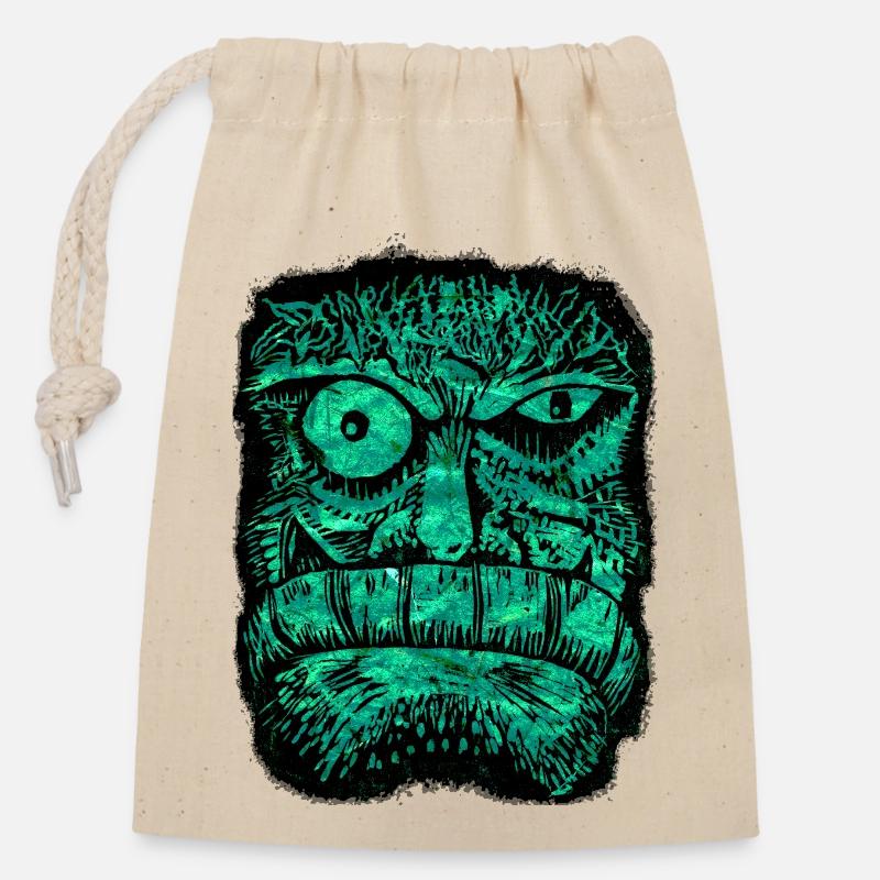 À l’intérieur de l’orc vert - Sac cadeau en coton avec cordon (14 x 20 cm) - nature