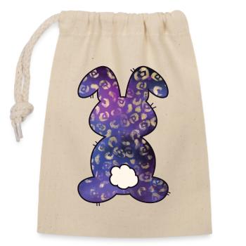 Leopardenmuster Kaninchen Osterhase - Verschließbarer Geschenkbeutel aus Baumwolle (14x20cm) - Natur - Vorne