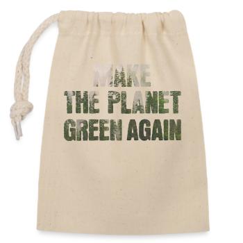 green planet - Verschließbarer Geschenkbeutel aus Baumwolle (14x20cm) - Natur - Vorne