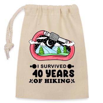Hiker 40th birthday 40 years old gift - Closable cotton gift bag (14x20cm) - nature - Front
